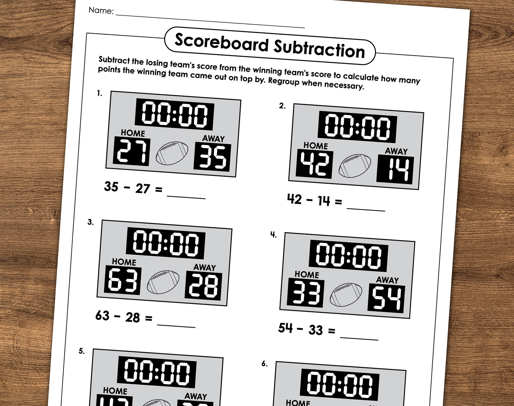 Football Subtraction Game