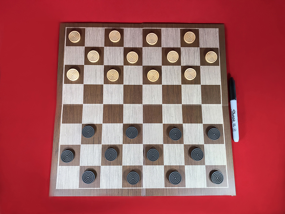 Math Checkers Board Game