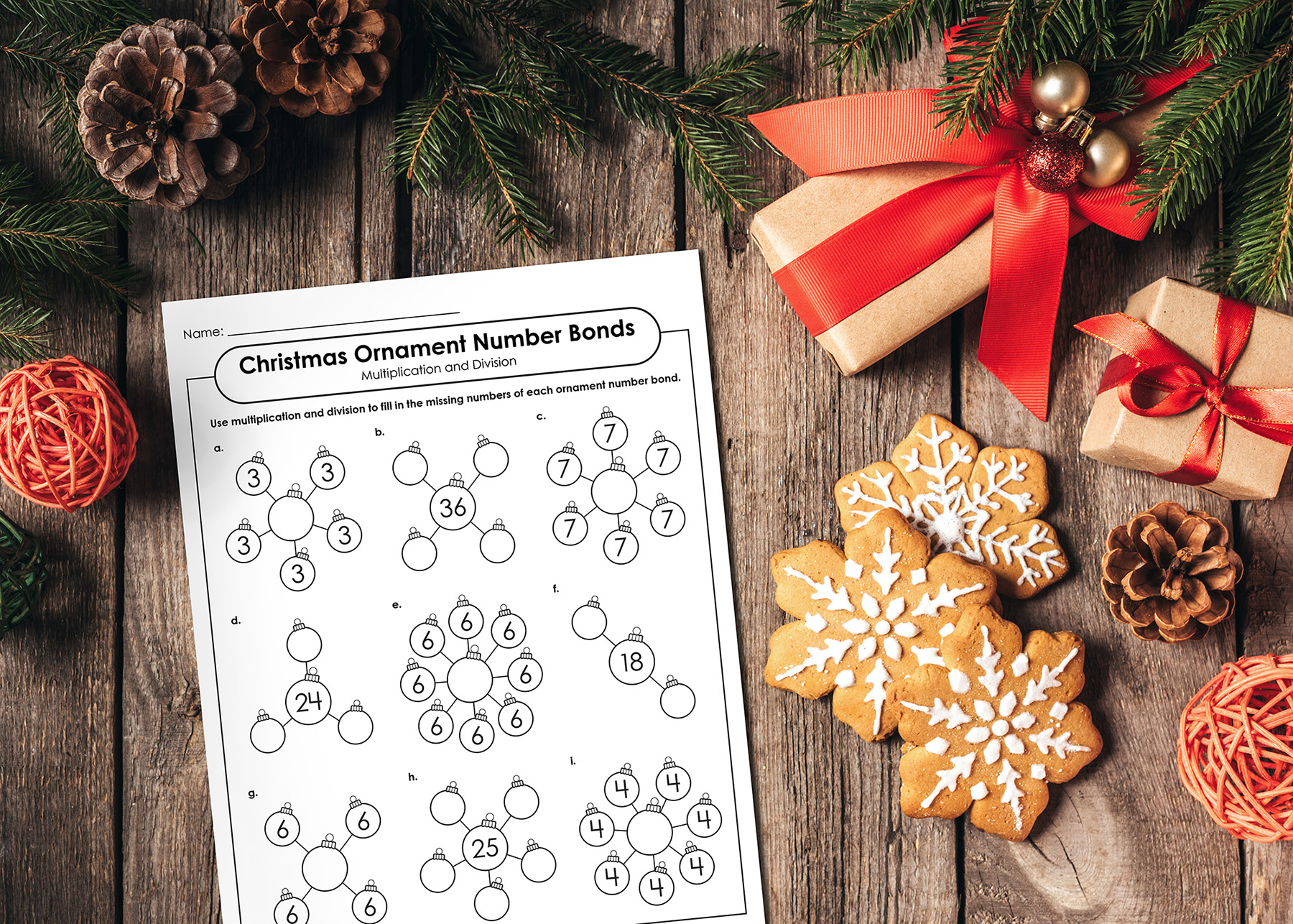 Holiday Multiplication and Division Number Bonds 